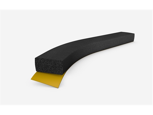 Selbstklebendes rechteckiges Mikroprofil, 5x10mm, 500kg/m3, EPDM, -30°C/+80°C, schwarz, 